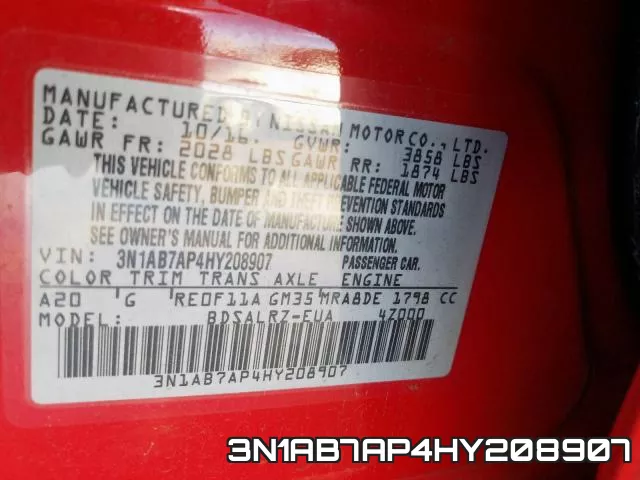 3N1AB7AP4HY208907 фото 2