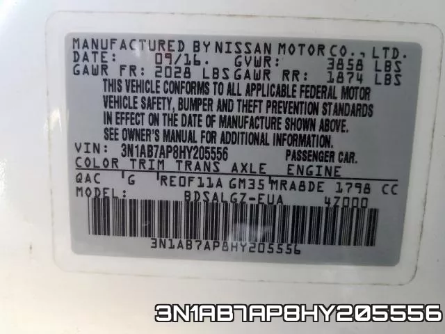 3N1AB7AP8HY205556 фото 2
