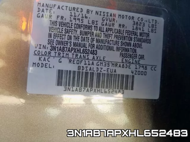 3N1AB7APXHL652483 фото 2