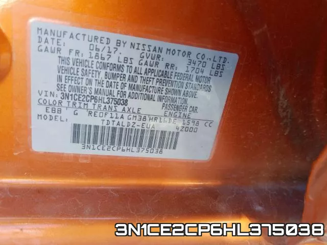 3N1CE2CP6HL375038 фото 2