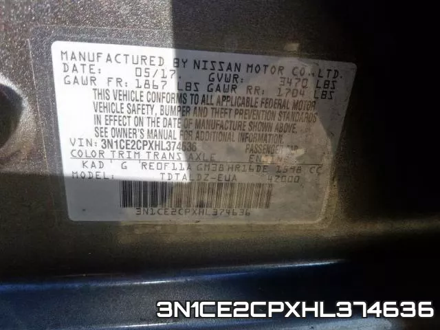 3N1CE2CPXHL374636 фото 2