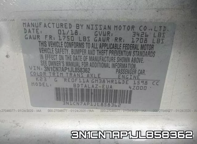 3N1CN7AP1JL858362 фото 10