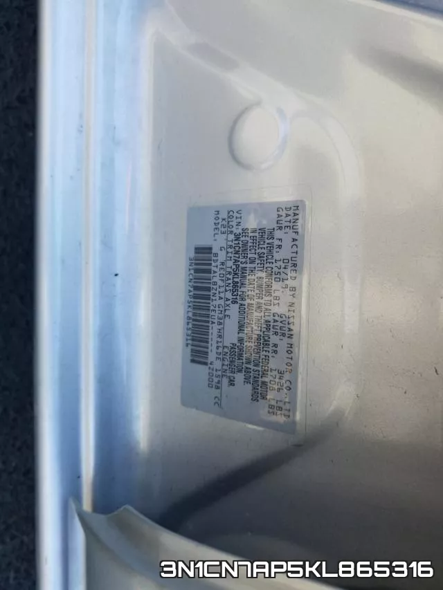 3N1CN7AP5KL865316 фото 2