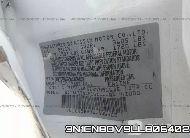 3N1CN8DV9LL806402 фото 10