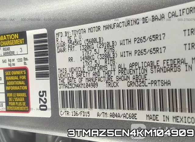 3TMAZ5CN4KM104909 фото 10