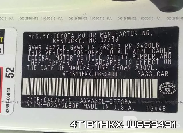 4T1B11HKXJU653491 фото 10