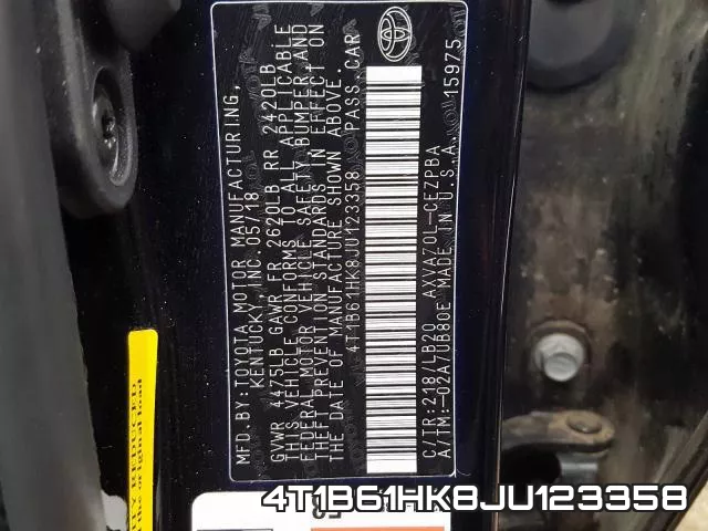 4T1B61HK8JU123358 фото 2