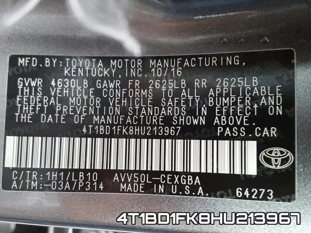 4T1BD1FK8HU213967 фото 2