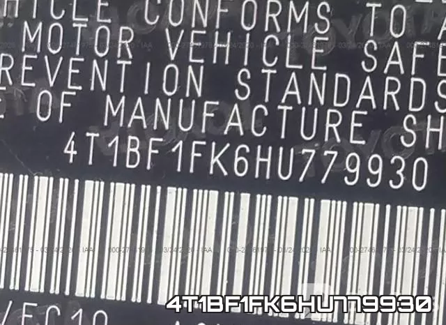 4T1BF1FK6HU779930 фото 10