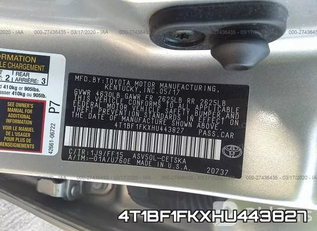 4T1BF1FKXHU443827 фото 10