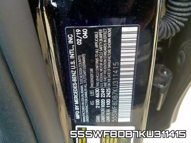 55SWF8DB7KU311415 фото 2