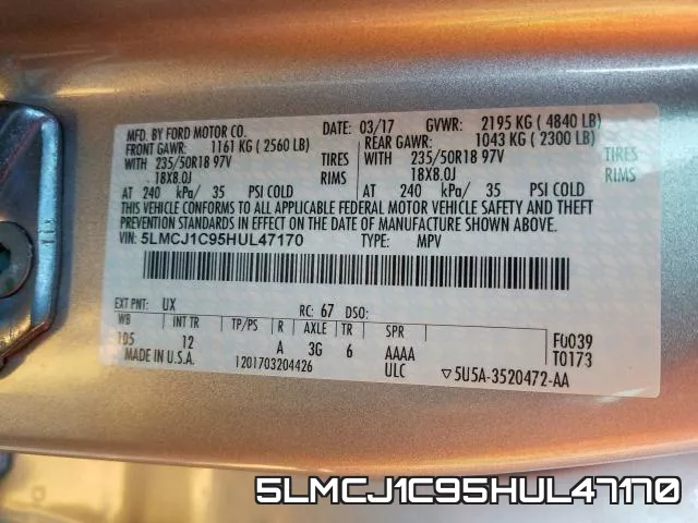 5LMCJ1C95HUL47170 фото 2
