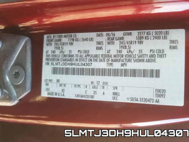 5LMTJ3DH9HUL04307 фото 2