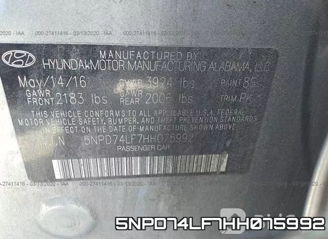 5NPD74LF7HH075992 фото 10