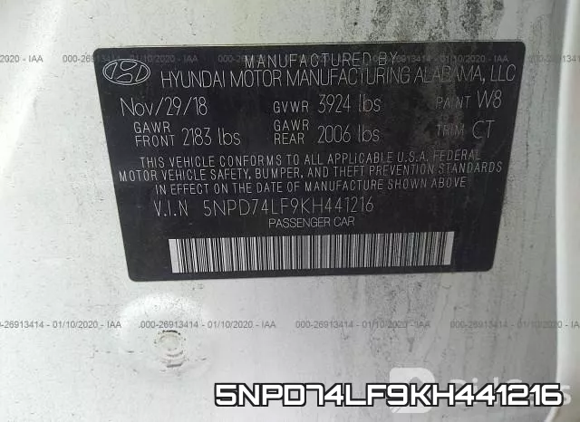 5NPD74LF9KH441216 фото 10