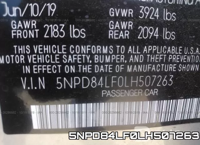 5NPD84LF0LH507263 фото 10