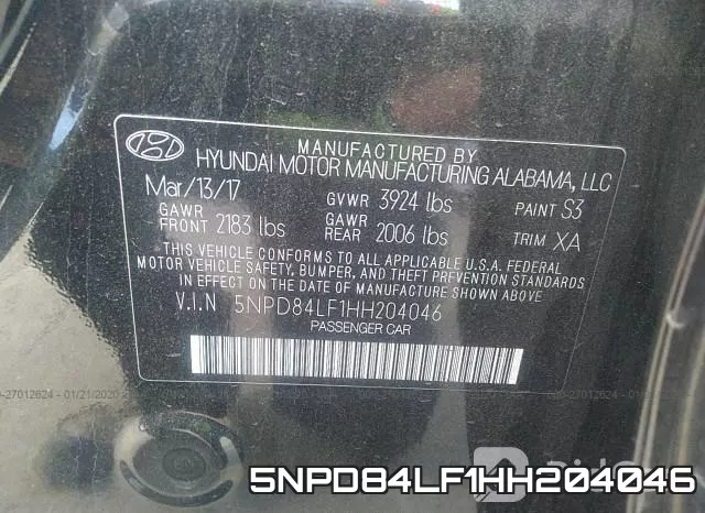 5NPD84LF1HH204046 фото 10