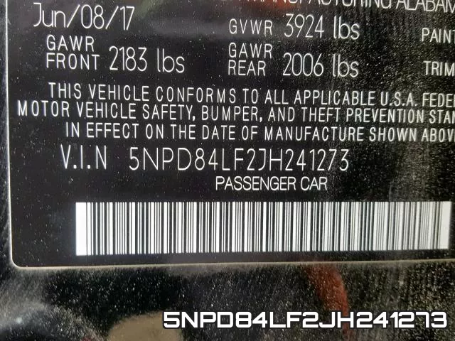 5NPD84LF2JH241273 фото 2