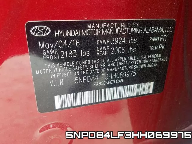 5NPD84LF3HH069975 фото 2