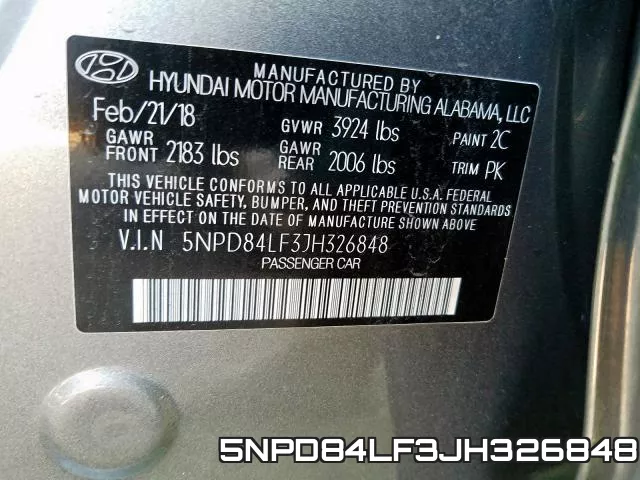 5NPD84LF3JH326848 фото 2
