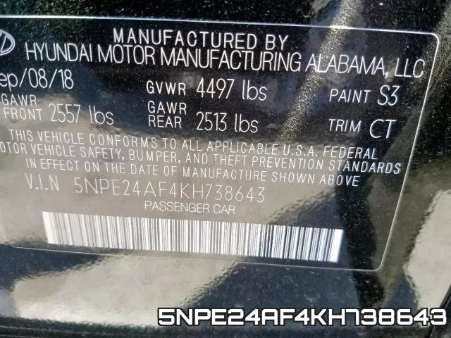 5NPE24AF4KH738643 фото 2