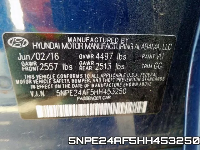 5NPE24AF5HH453250 фото 2
