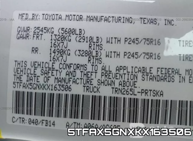 5TFAX5GNXKX163506 фото 10