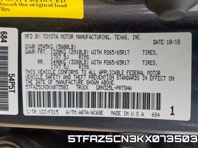 5TFAZ5CN3KX073503 фото 2