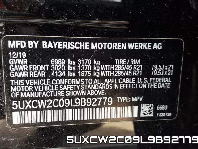 5UXCW2C09L9B92779 фото 2