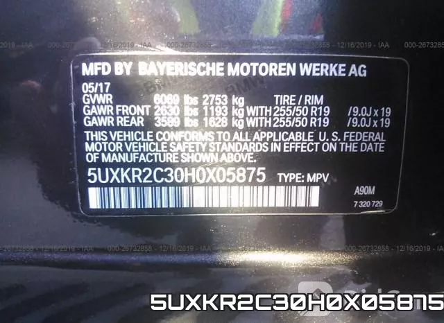 5UXKR2C30H0X05875 фото 10