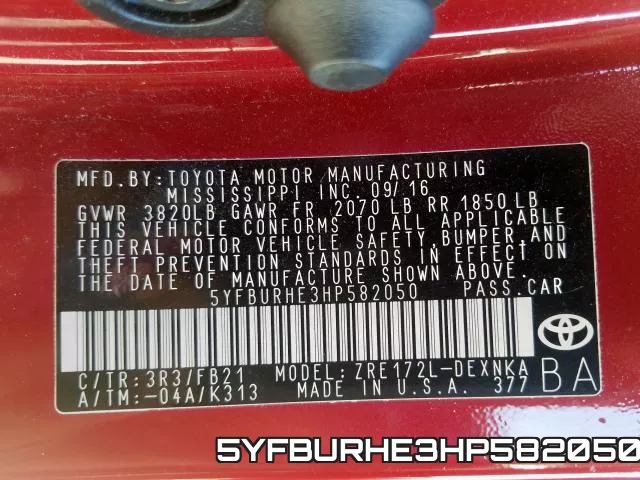 5YFBURHE3HP582050 фото 2