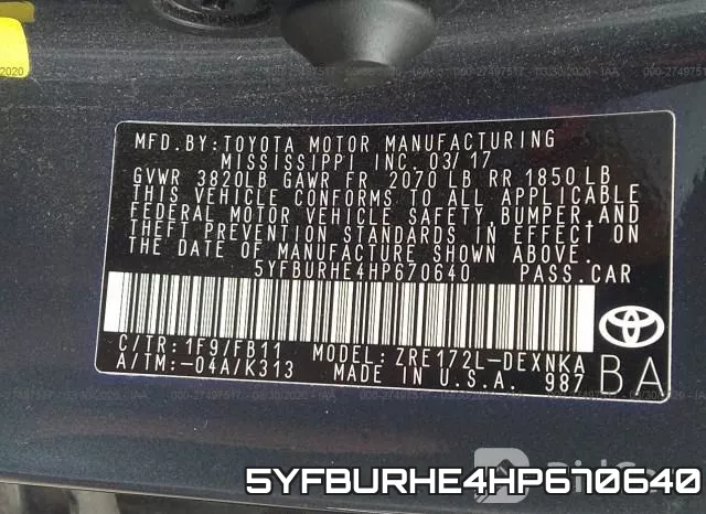 5YFBURHE4HP670640 фото 10