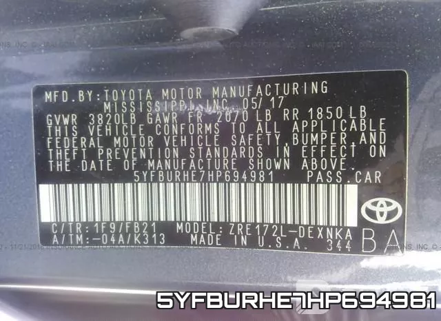 5YFBURHE7HP694981 фото 10