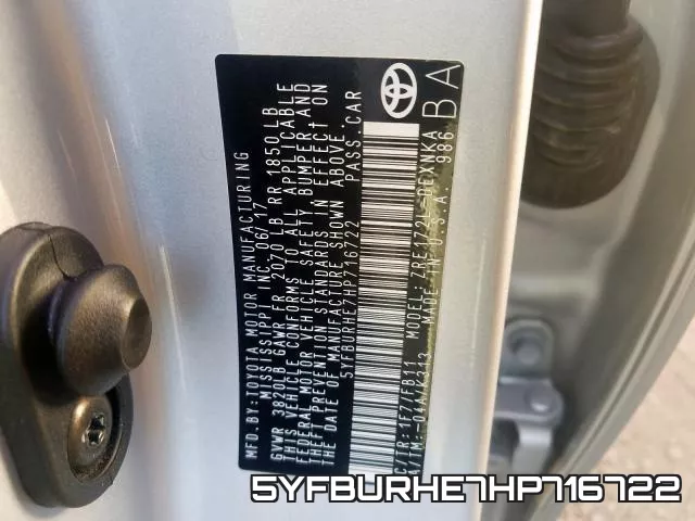 5YFBURHE7HP716722 фото 2