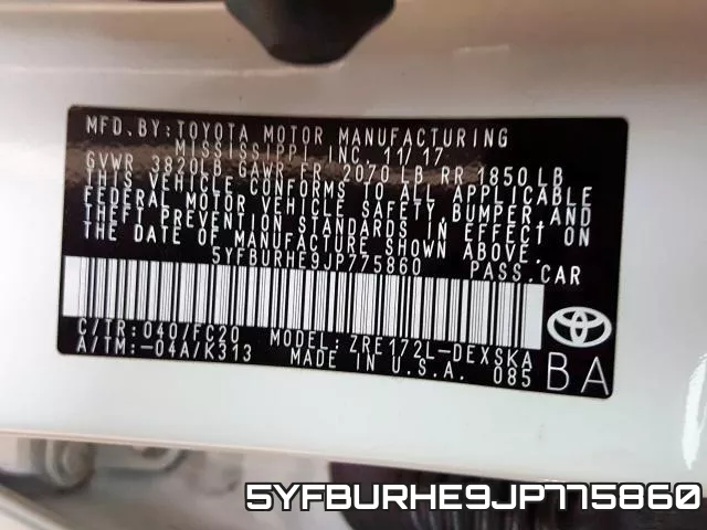 5YFBURHE9JP775860 фото 2