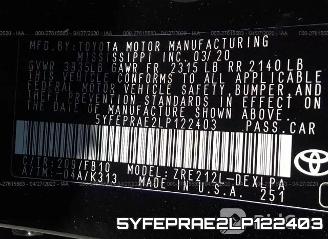 5YFEPRAE2LP122403 фото 10