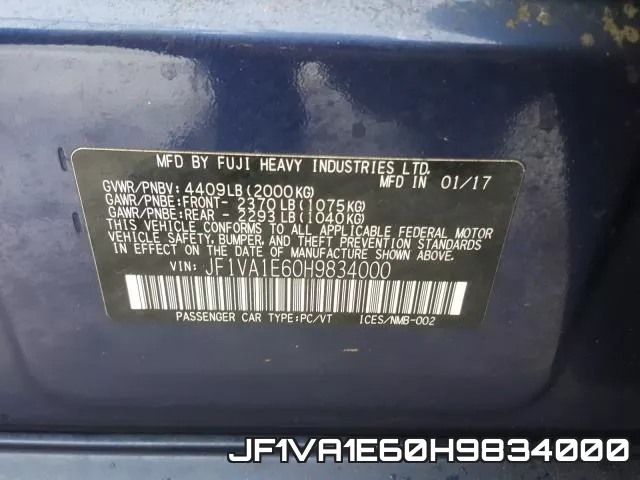 JF1VA1E60H9834000 фото 2