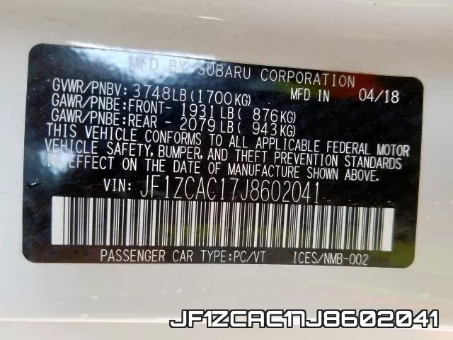 JF1ZCAC17J8602041 фото 2