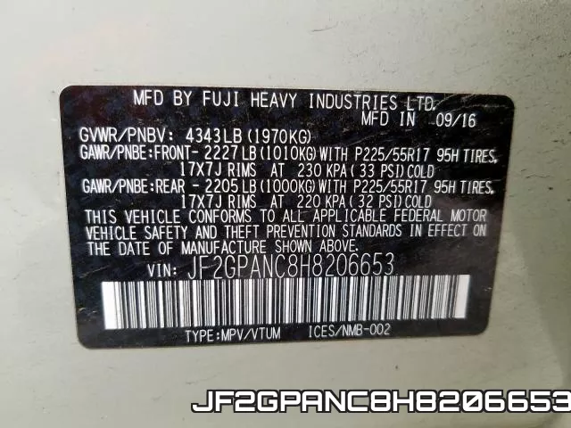 JF2GPANC8H8206653 фото 2