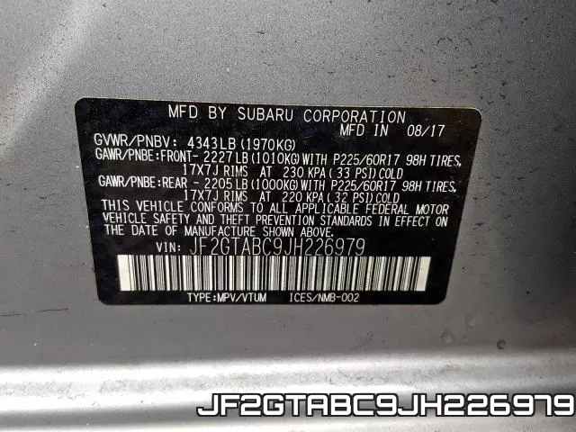 JF2GTABC9JH226979 фото 2