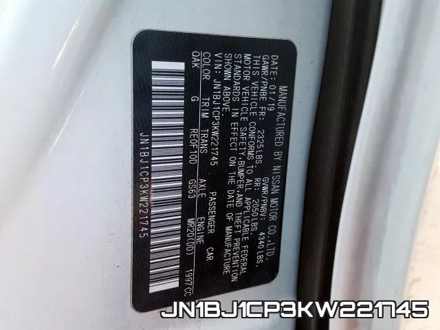 JN1BJ1CP3KW221745 фото 2
