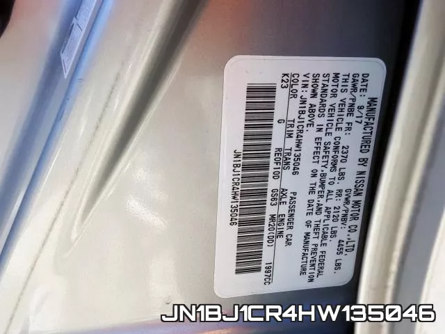 JN1BJ1CR4HW135046 фото 2
