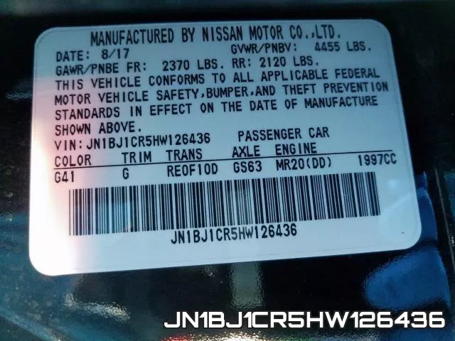 JN1BJ1CR5HW126436 фото 2