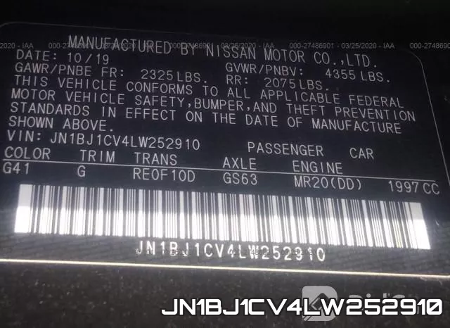 JN1BJ1CV4LW252910 фото 10