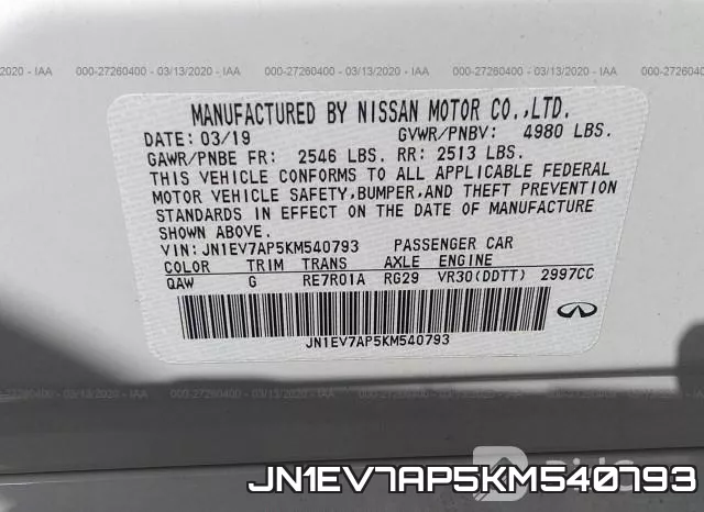 JN1EV7AP5KM540793 фото 10