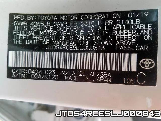 JTDS4RCE5LJ000843 фото 2