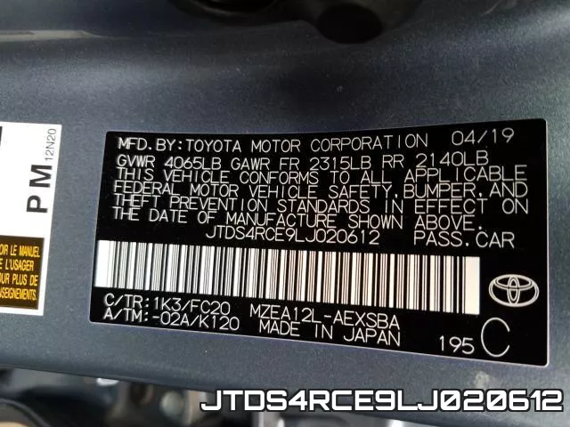 JTDS4RCE9LJ020612 фото 2