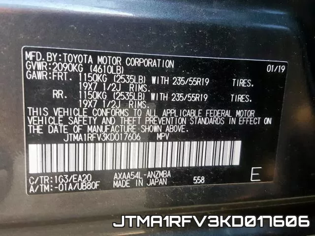 JTMA1RFV3KD017606 фото 2