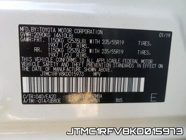 JTMC1RFV8KD015973 фото 2