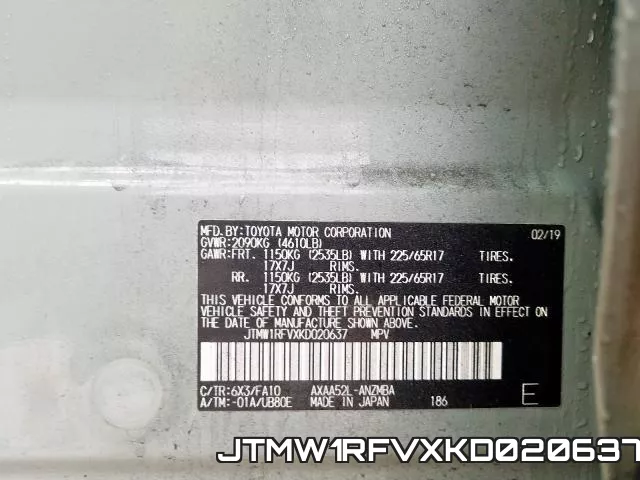 JTMW1RFVXKD020637 фото 2